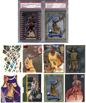 1996-1997 Kobe Bryant Collection (10 Different Cards) - Including (8) Rookie Cards & (1) 1997 Scoreboard Signed Card